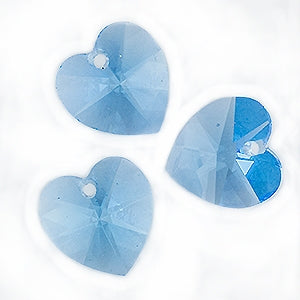 Heart - 10.3 X 10 mm-Aquamarine (3 pcs)