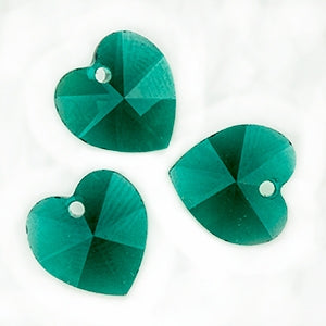 Heart - 10.3 x 10 mm-Emerald (3 pcs)